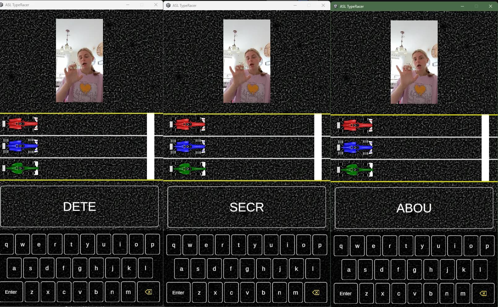 asl-typeracer screenshot 2