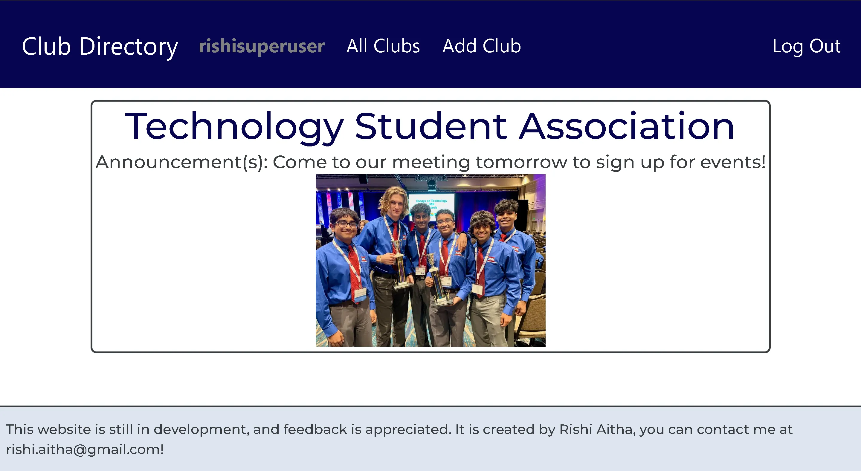 club-directory screenshot 1